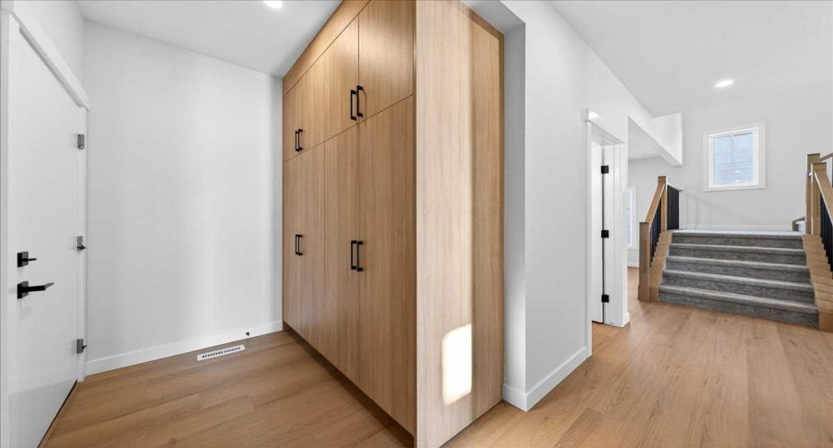 Mudroom with built ins.