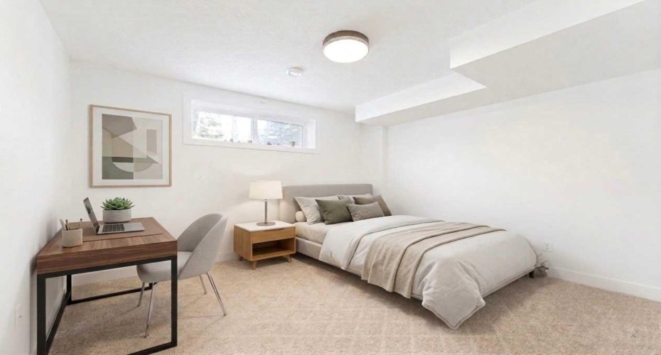 Basement bedroom (virtually staged for illustrative purposes)