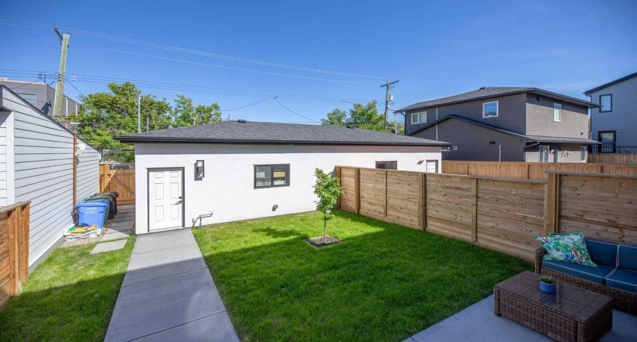 Backyard and garage