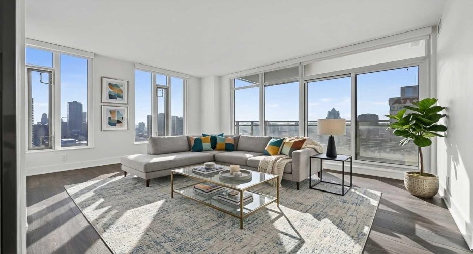 740 sq ft, 2 bdrm, 2 bath (virtually staged)