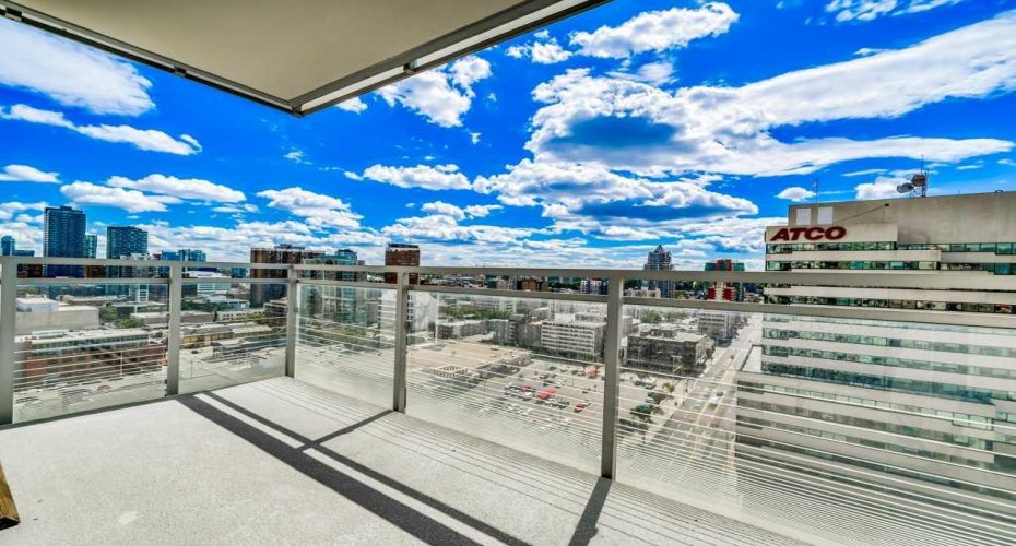 Covered balcony facing SE