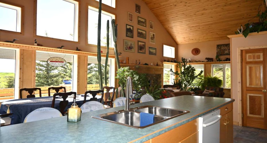 Open plan, cozy home