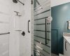 Upgraded sandblasted shower glass