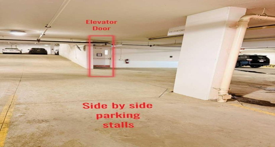 Parking stalls convenientlyoutside of elevator