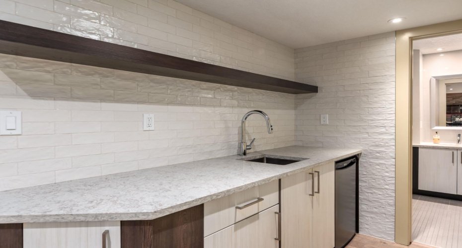 Wet bar in basement
