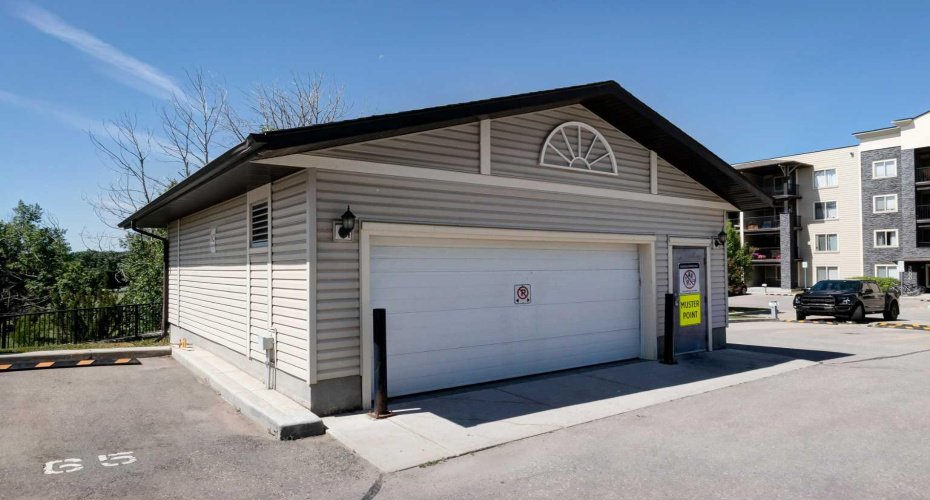 garbage and Recyclables  in parking lot