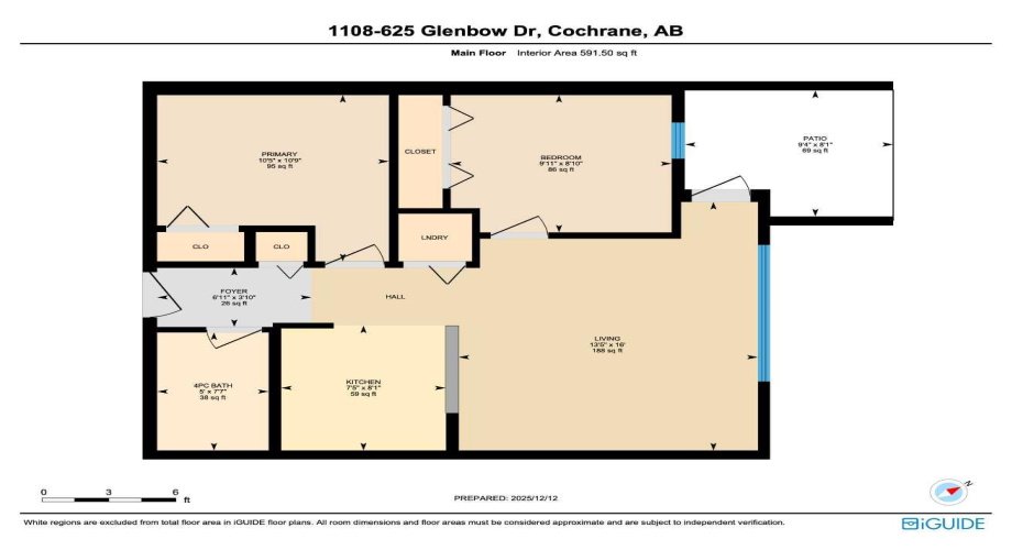 591 SF of Living Space