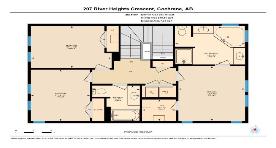 Upstairs (2nd level) floorplan