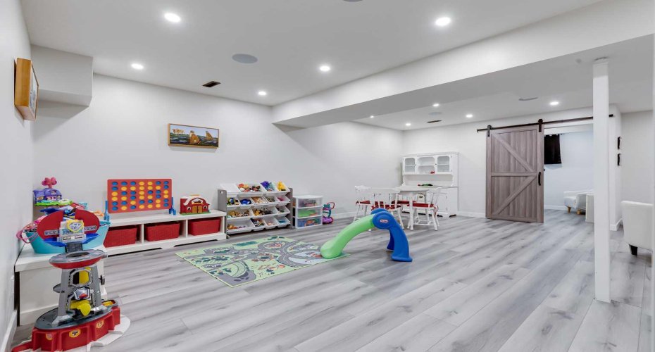 Large Basement play area perfect for games tables, toys, etc.