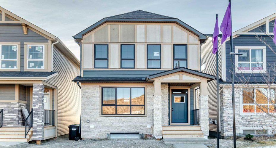 Upgraded Exterior Stone and Black Window Frame