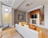Social lounge with TV & Fireplace.