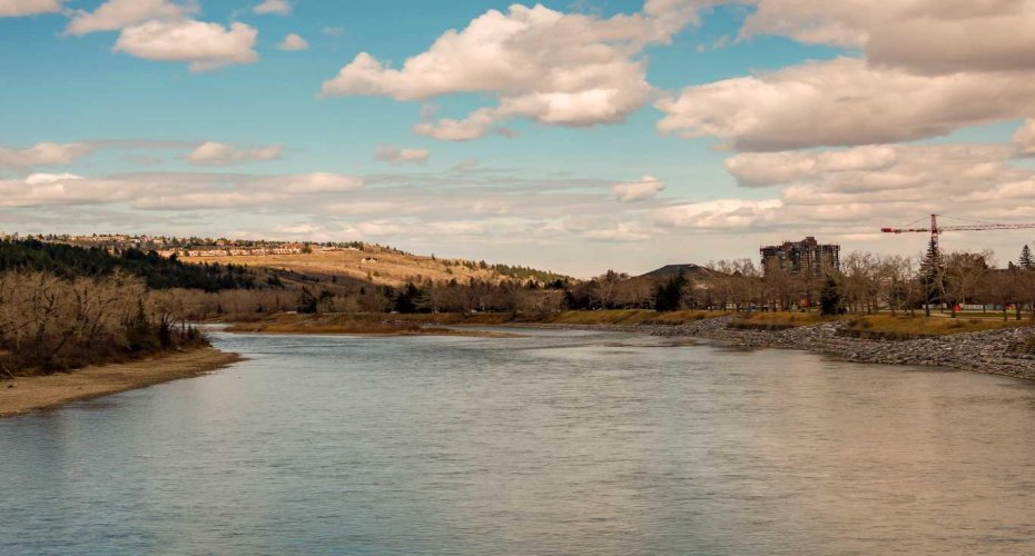 steps to the amazing Bow River walking /biking pathway