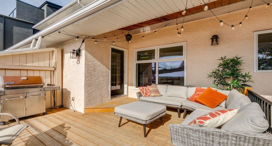 Large south facing deck