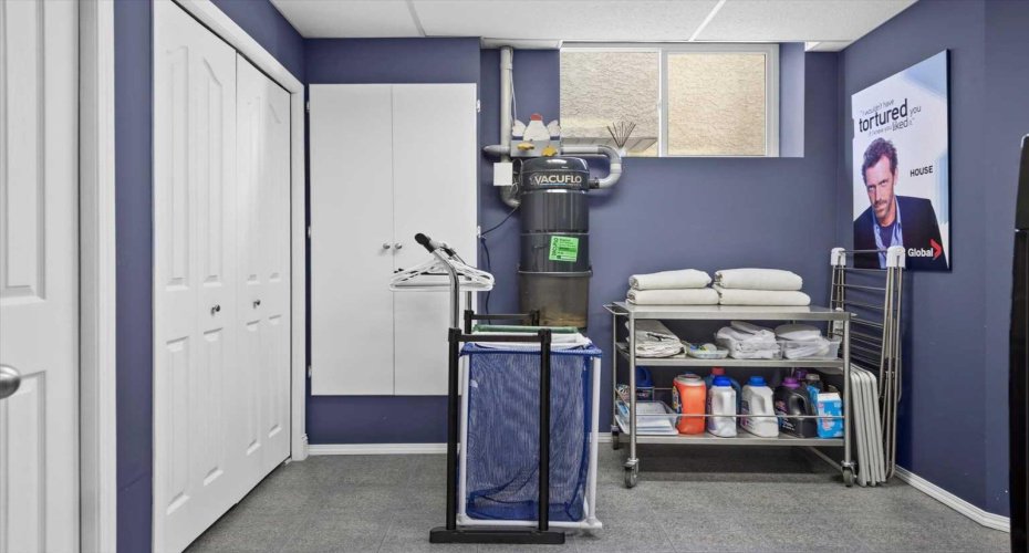 Dedicated laundry room in walkout