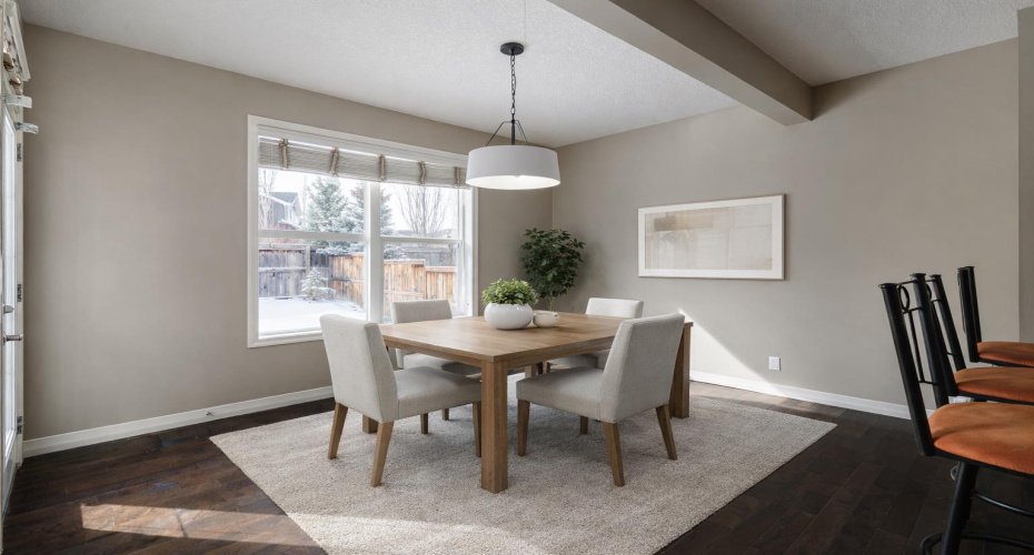 Staged dining room