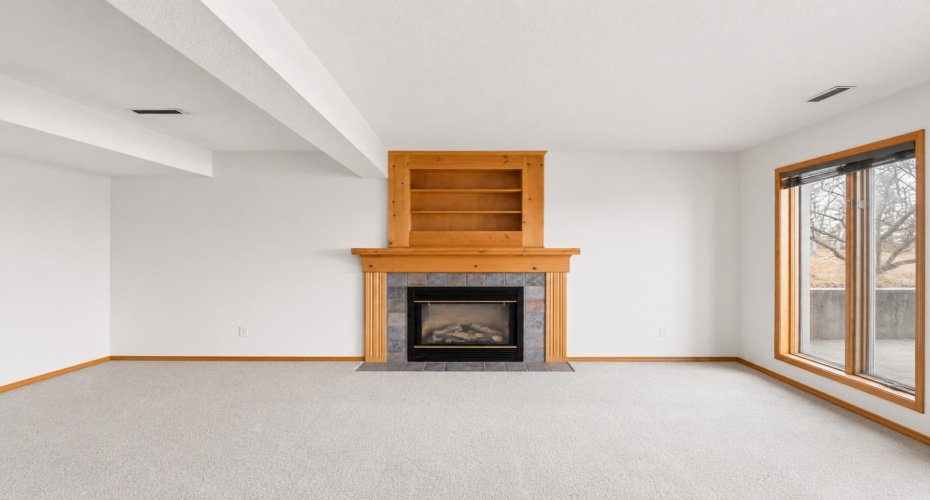 lower family room fireplace