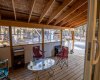 Large covered east deck