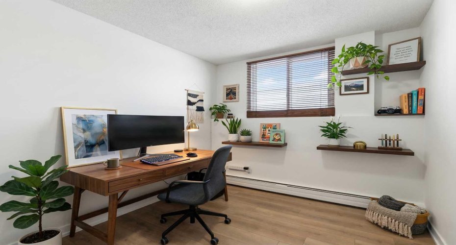 Virtually staged second bedroom/office