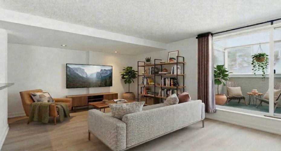 Virtually staged living room