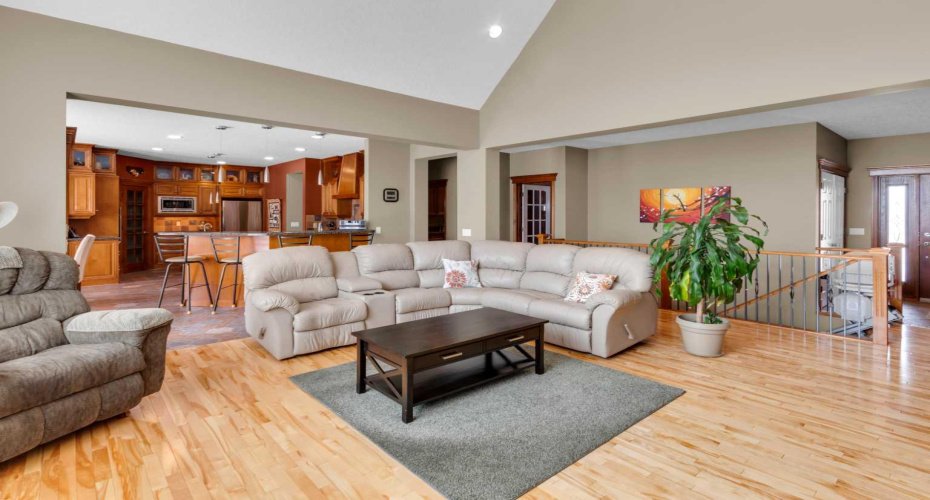 open living room & kitchen area