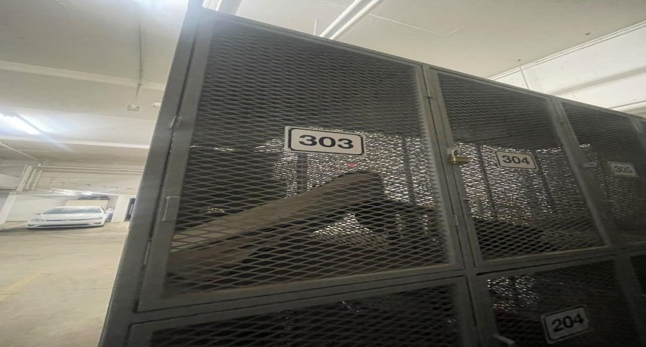 Storage locker in parkade