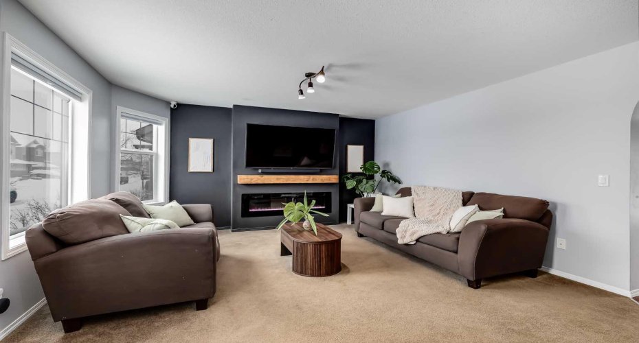 Electric Fireplace & Custom Mantel