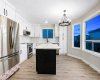 Kitchen island was installed recently