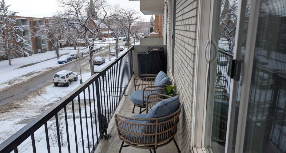Large Balcony with Access from Living Room and Bedroom