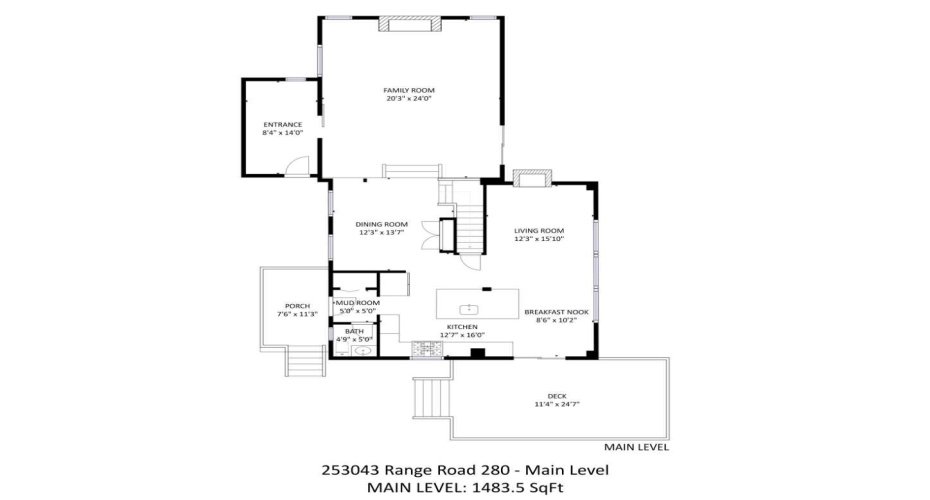 Main floor main house floor plan.