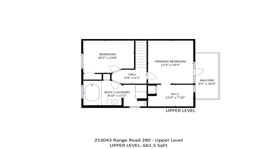 Upper level main house floor plan.