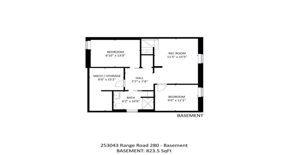 Lower level main house floor plan.