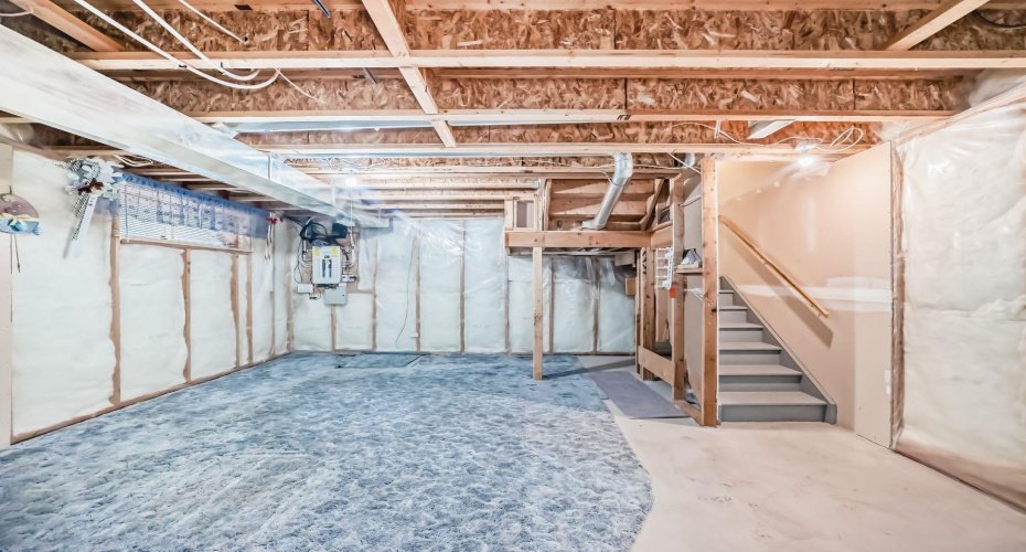 Great preplanned basement room for a bedroom, tv room and full bathroom
