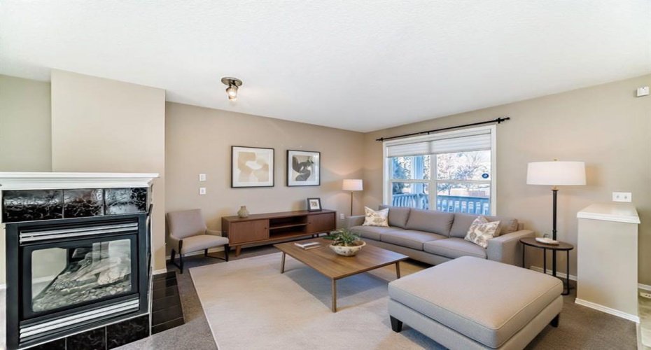Virtually staged living room