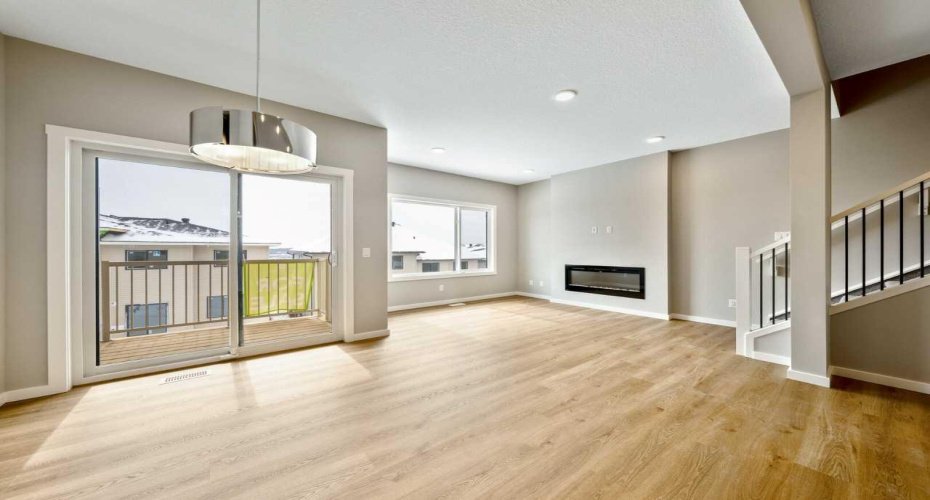 Large South-facing windows in dining area and living room