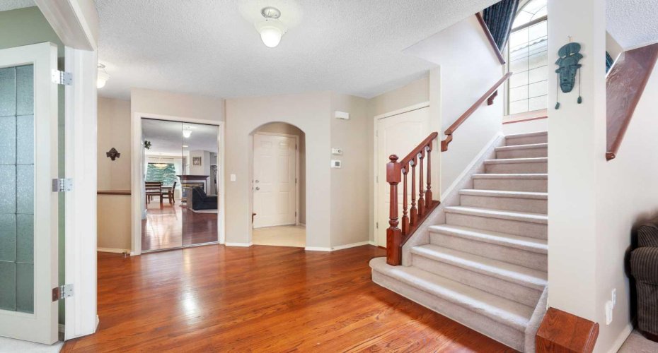 The hallway is spacious and wide...