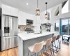 Stainless steel Appliances and Quartz Countertops