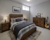 Basement bedroom, virtually staged