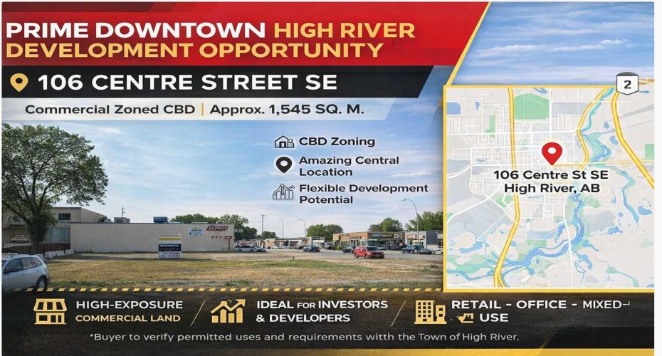 106 Centre Street, High River, Alberta T1V2B8, ,Land,For Sale,Centre,A2294868