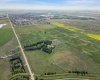 An aerial shot looking to the south