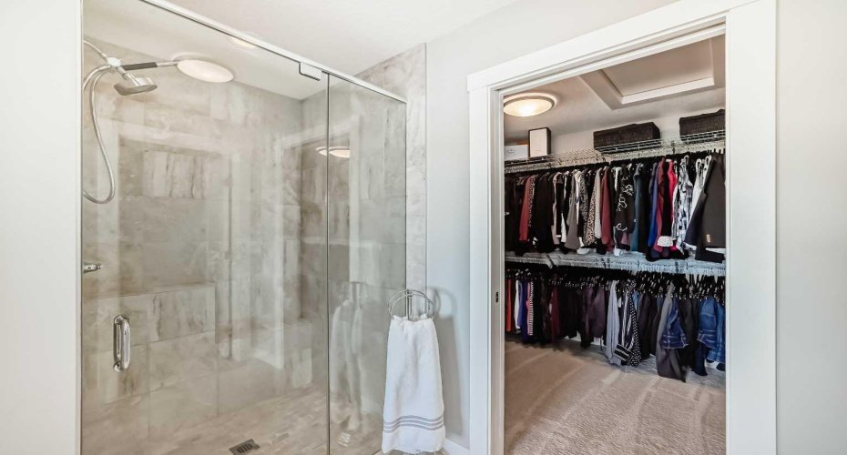 Oversized shower boasting a 'curbless' shower!