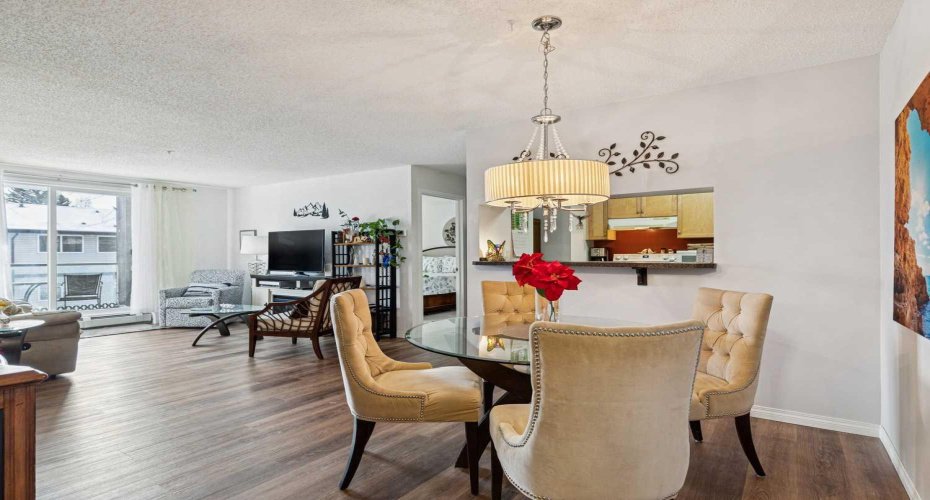 Bright open dining room to living room