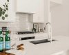 Undermount silgranite sink.