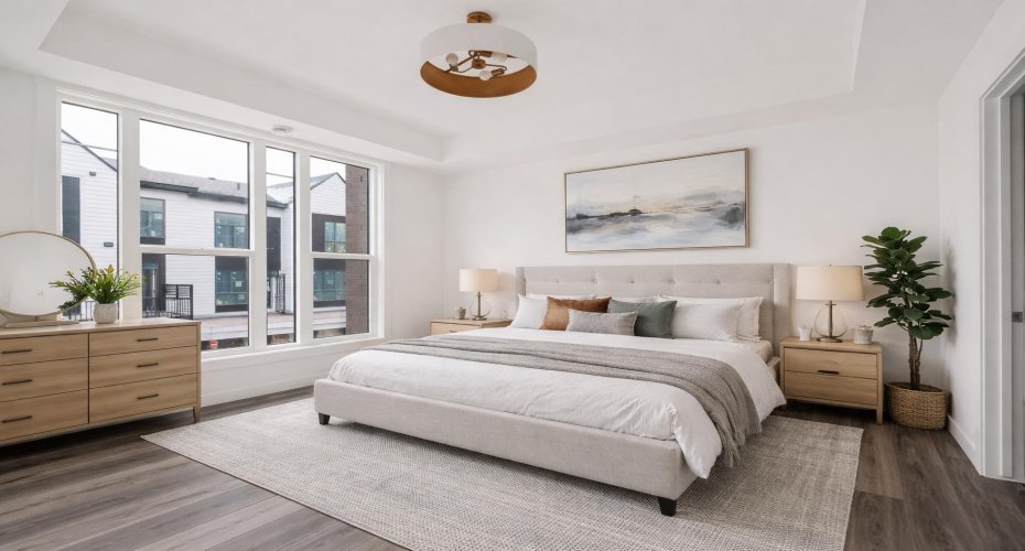 Primary bedroom - virtually staged for inspiration.