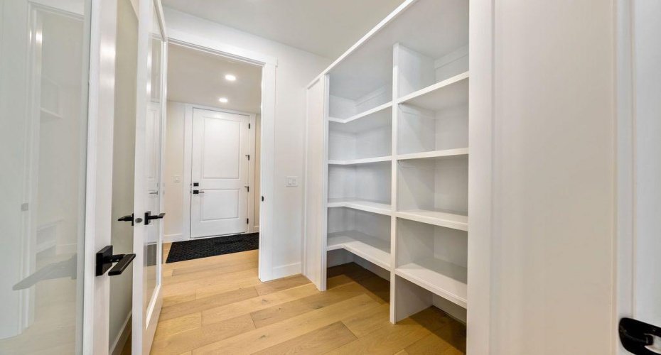 Pantry with built in shelving