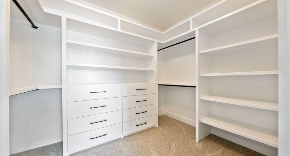 Built in shelving in Master closet