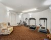 Fitness room with kitchen area