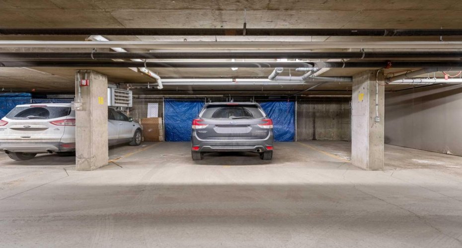Two Titled parking stalls with 2 storage cages
