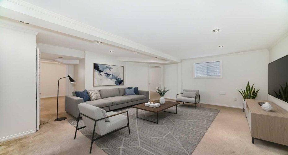 Virtually Staged= Basement  Rec Room