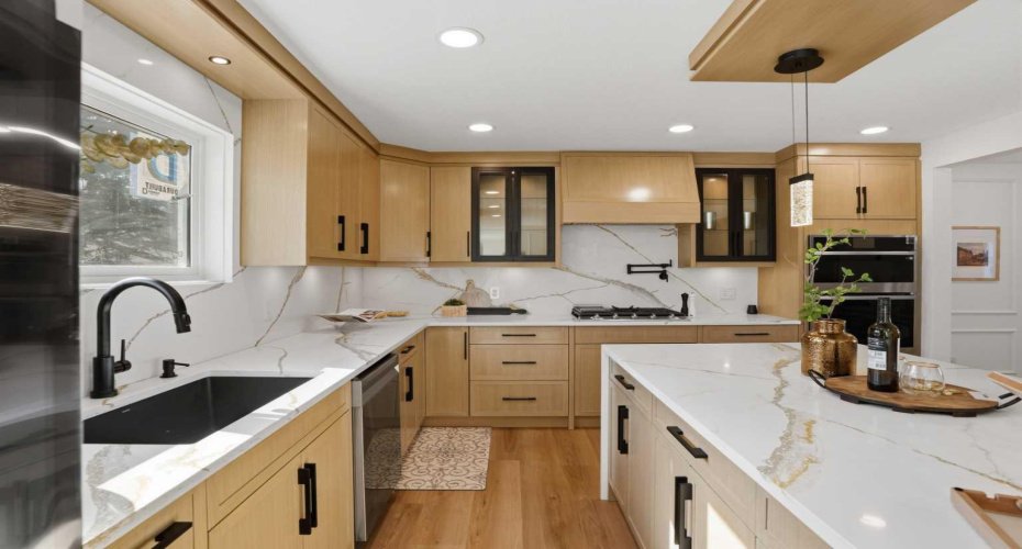 Sun-filled kitchen with a south-facing window and abundant natural light.