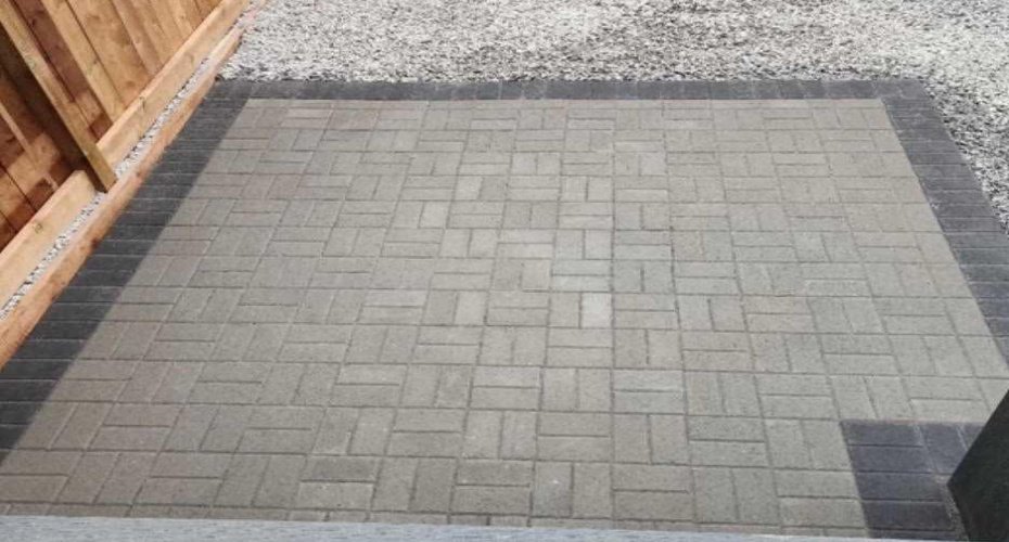 Brick patio located right off the deck.